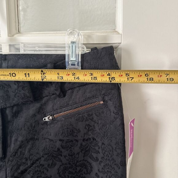 NWT Mossimo Pants Women's 8 Black Jacquard Cropped Mid-Rise - Picture 6 of 10